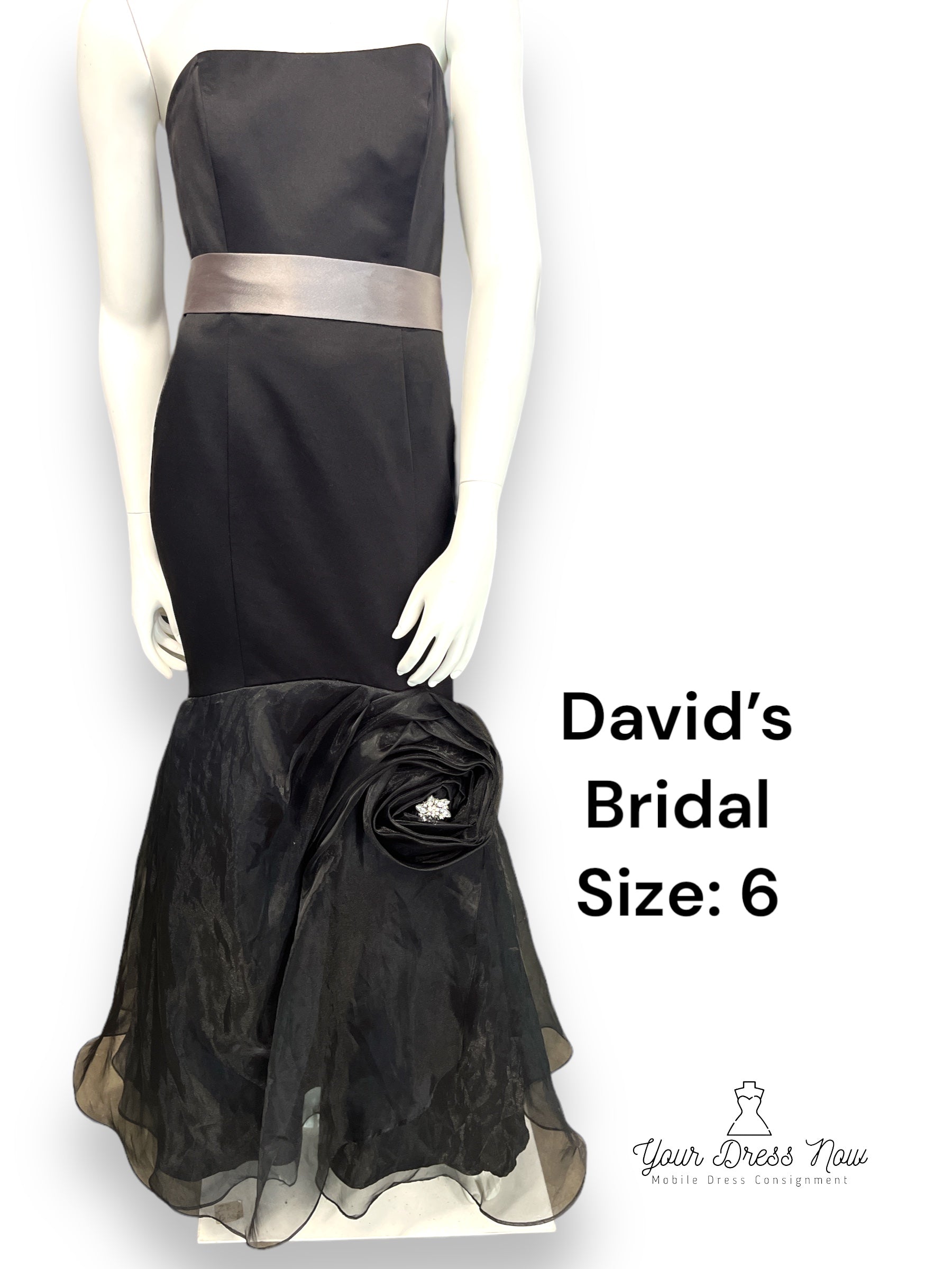 David's bridal black formal dress hotsell