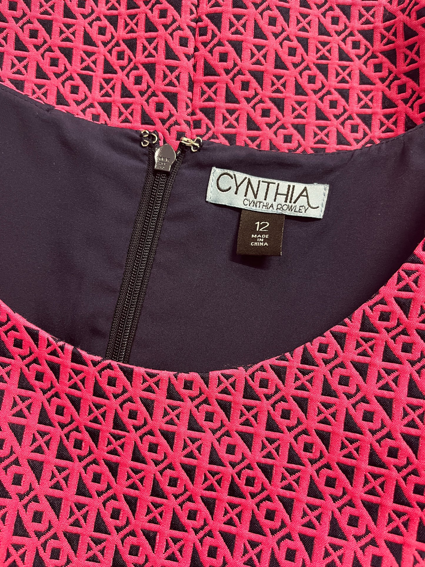 Pink and Navy Blue, Cynthia Rowley Dress, Size 12