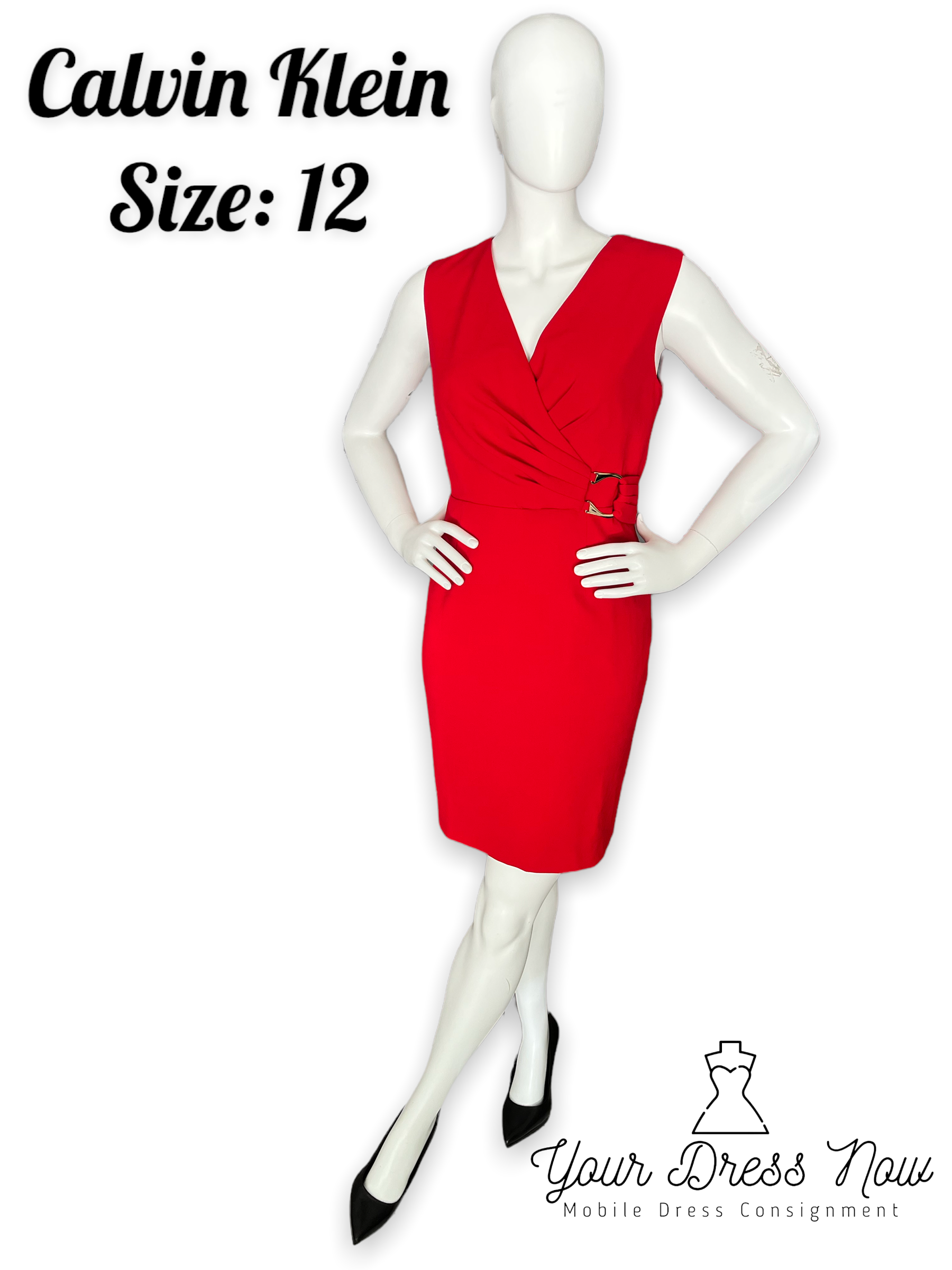 Calvin Klein Red Professional Dress Size 12 yourdressnow