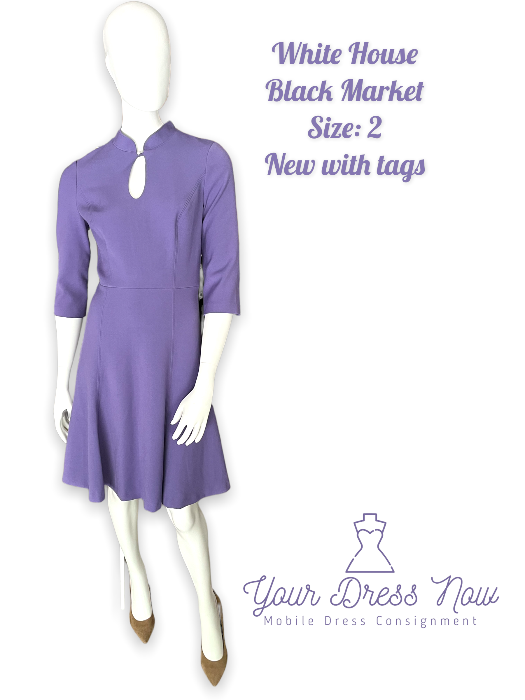 Purple White House Black Market Dress New with Tags Size 2