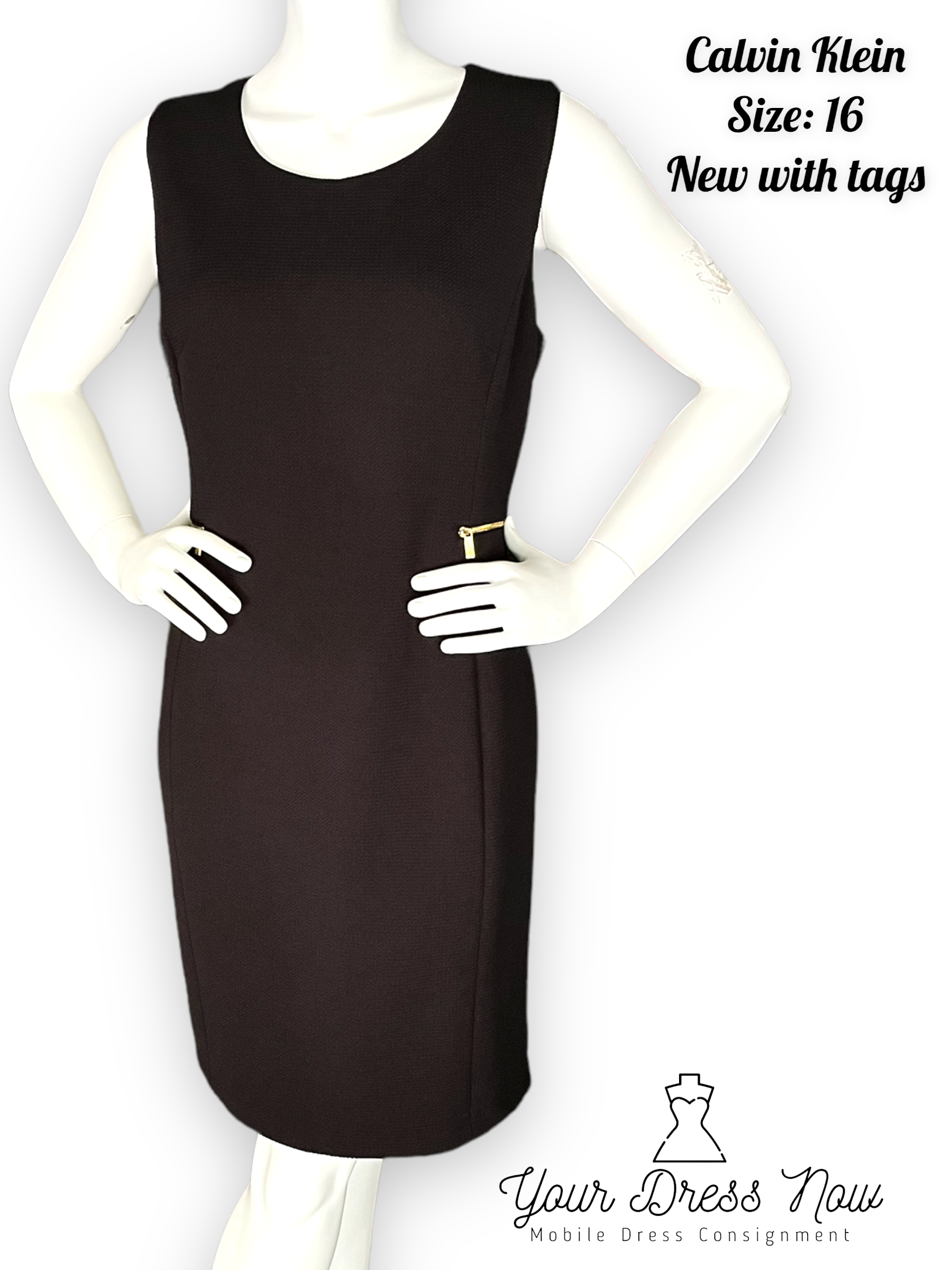 Calvin klein black and 2025 white dress