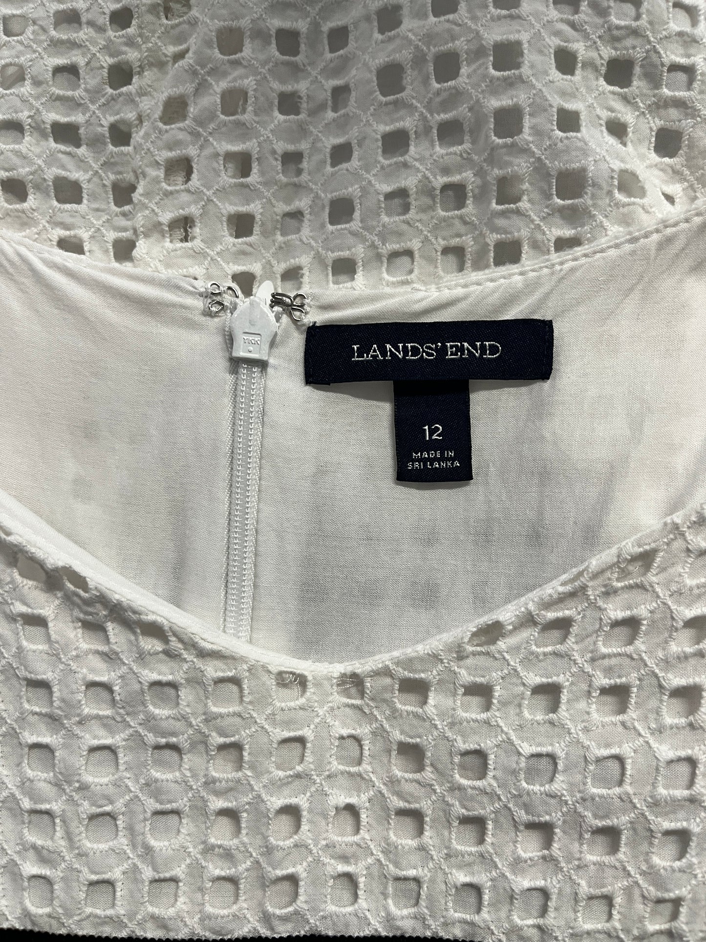 Lands' End, Black and White, Casual Dress, Size 12