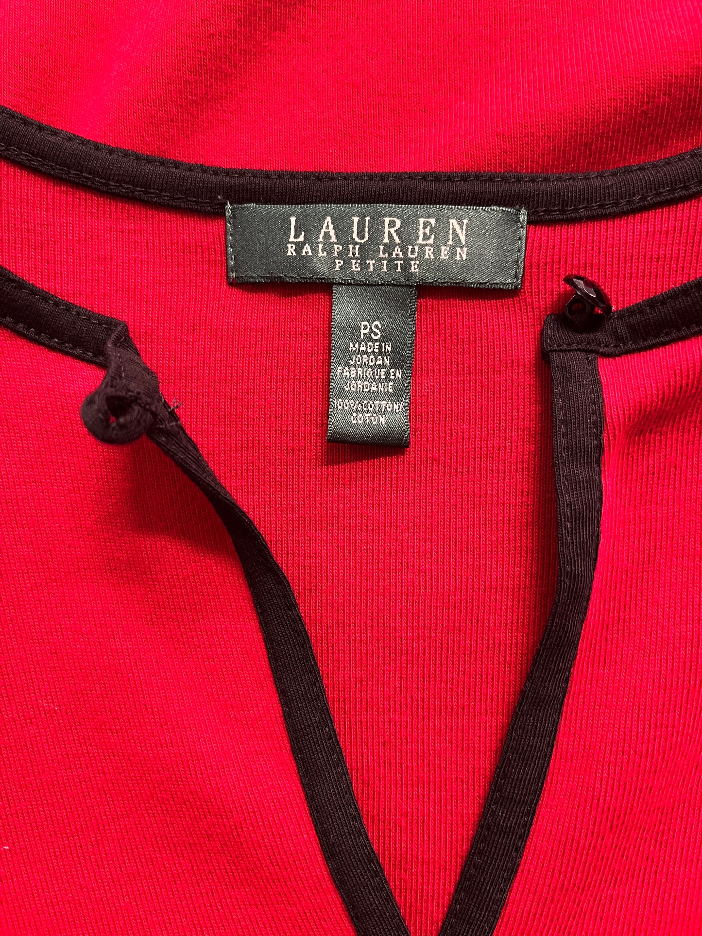 Ralph Lauren Red Cotton Dress, Size Small Petite