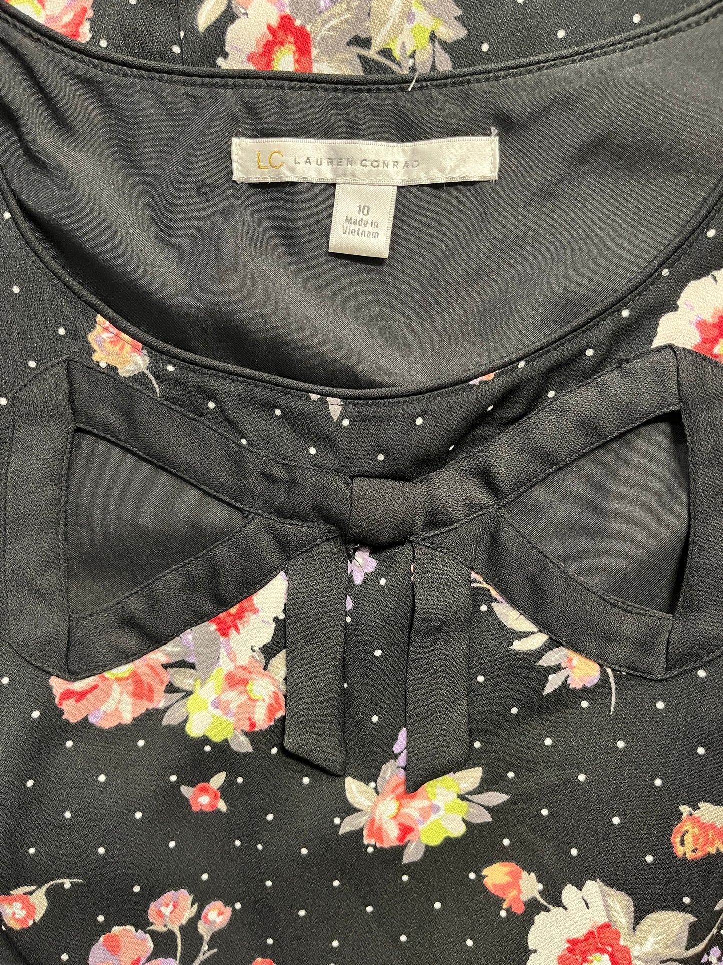 Lauren Conrad, Black Floral Dress, Size 10