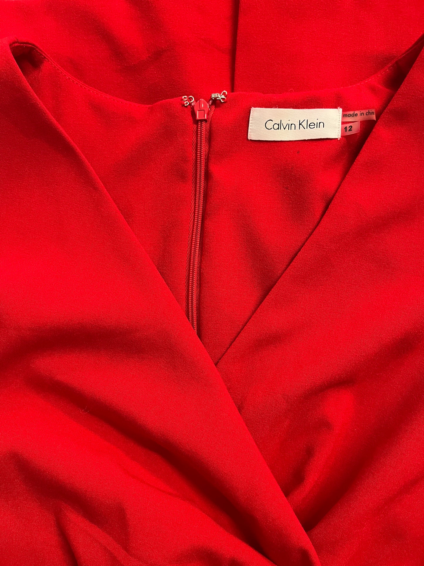 Calvin Klein, Red Professional Dress, Size 12