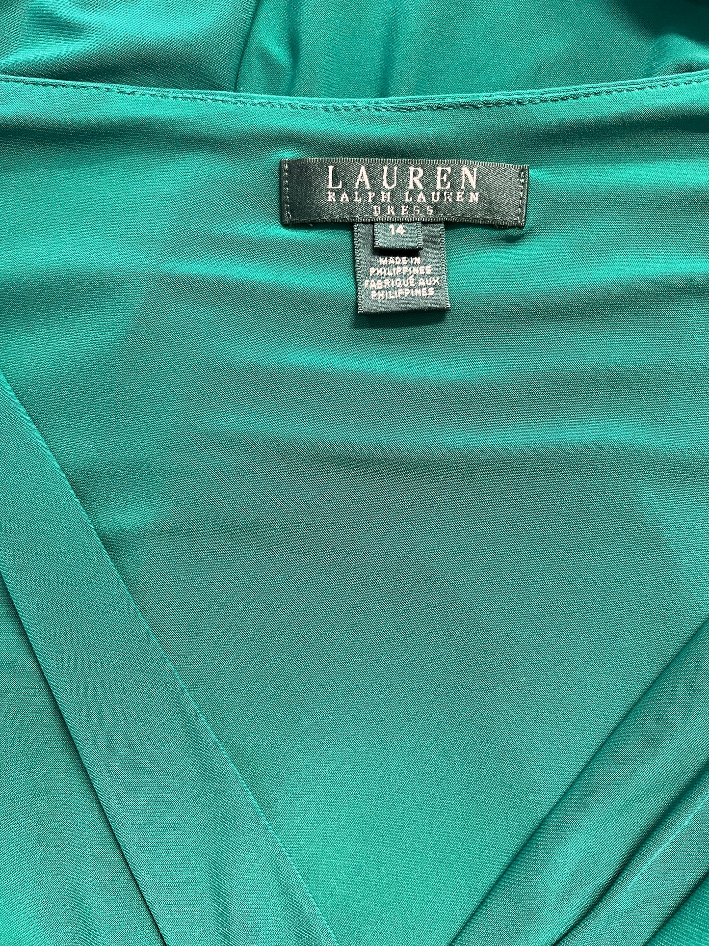 Ralph Lauren, Green Holiday Dress, Size 14