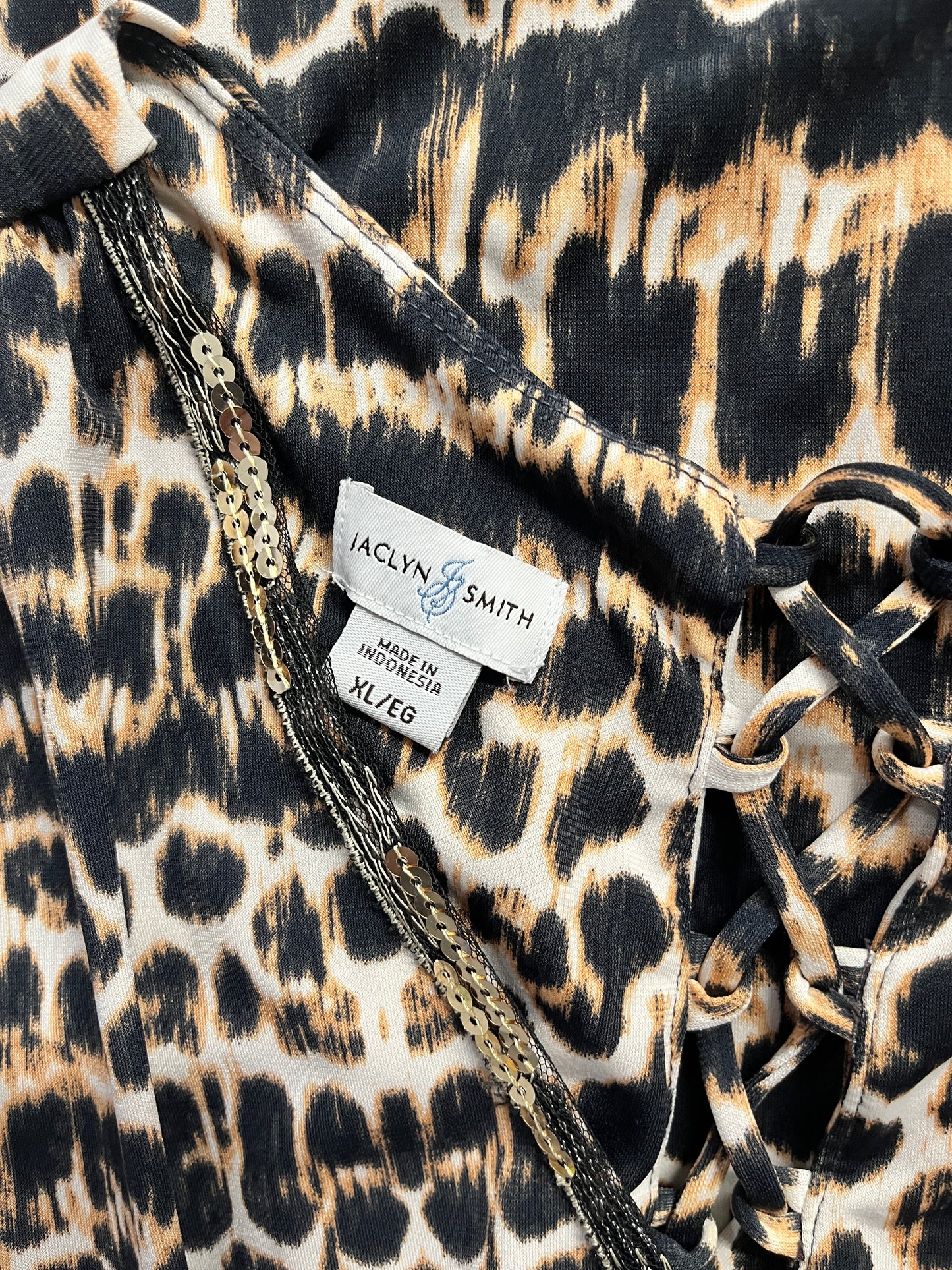 Leopard Print, Maxi Dress, Jaclyn Smith, Size XL