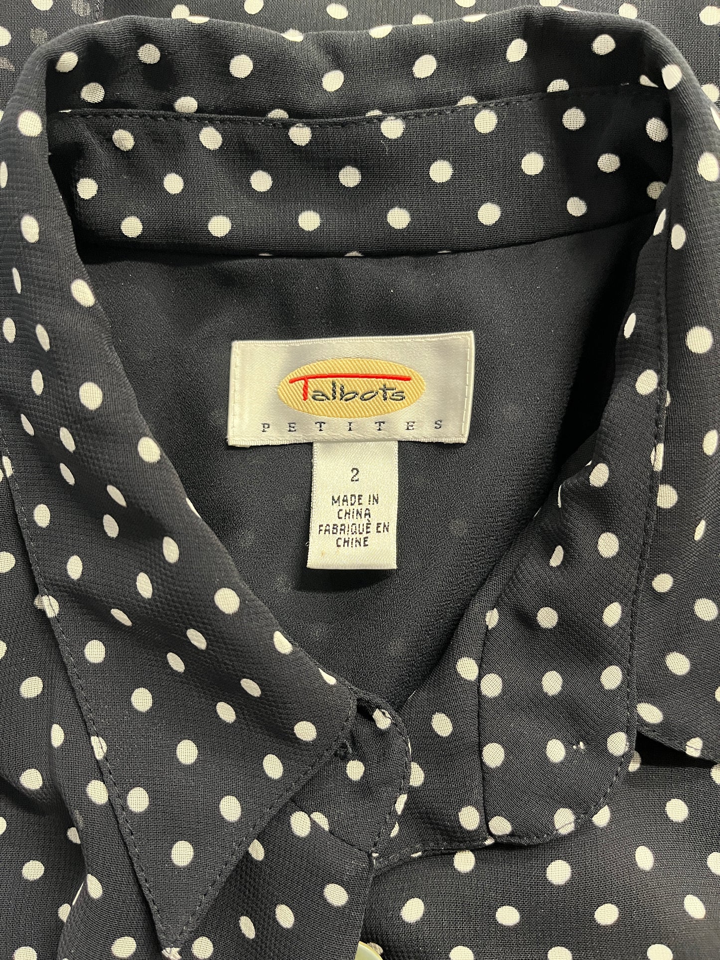 Talbots, Black and White, Polka Dot Dress, Size 2