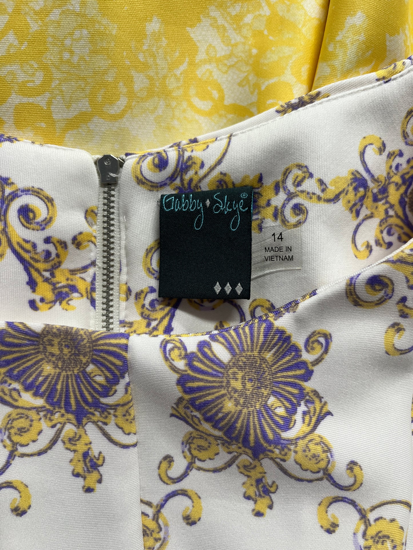 Yellow and Purple, Gabby Skye Dress, Size 14