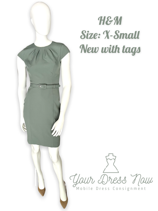 H&M, Chic Green Dress, New with Tags, Size X-Small