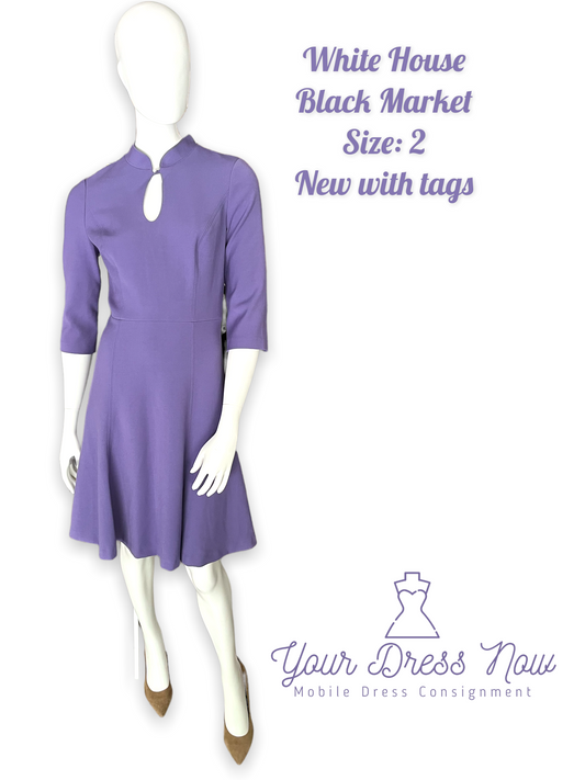 Purple, White House Black Market Dress, New with Tags, Size 2