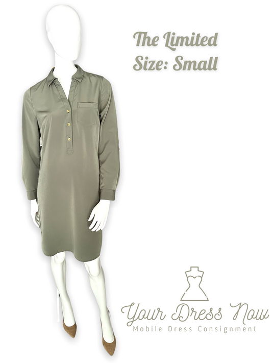 Chic, Green, Shirt Dress, The Limited, Size Small