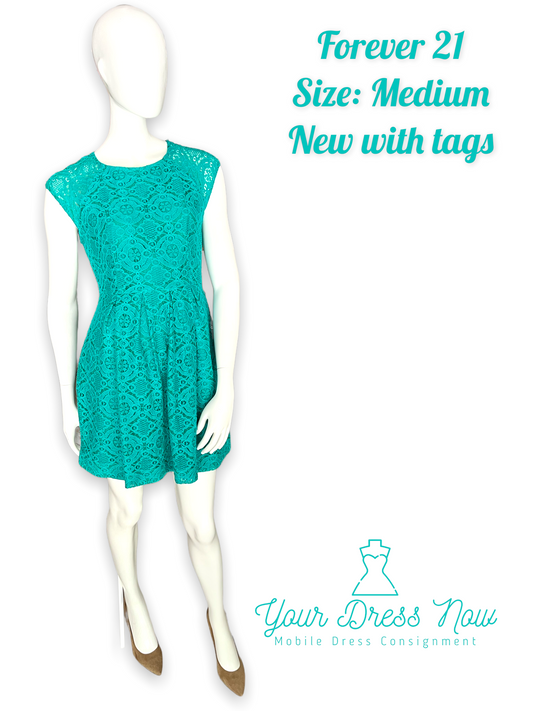 Fun, Teal Dress, Forever 21, New with Tags, Size Medium