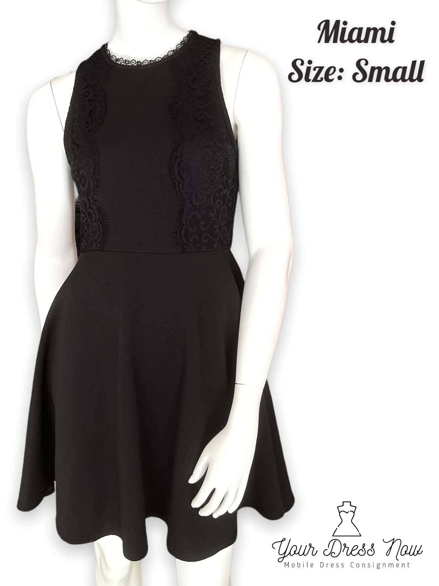 Little Black, Open Back Dress, Size Small