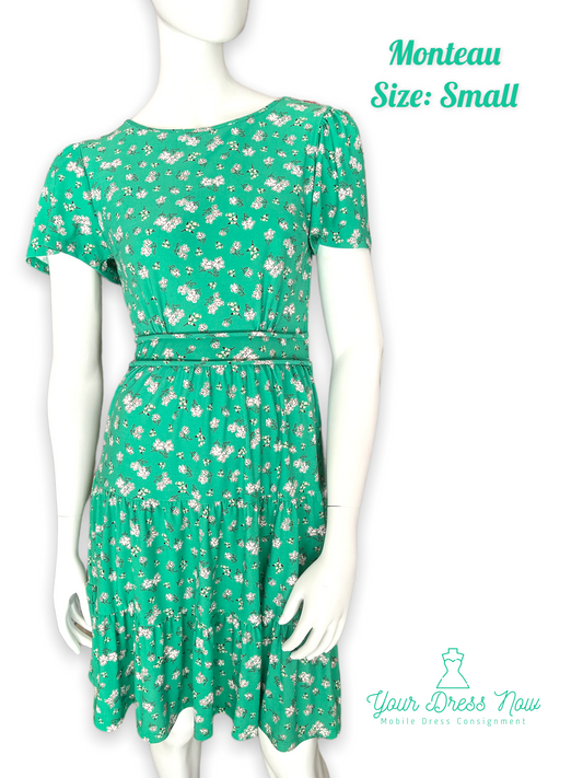 Fun, Green Flower Dress, Size Small