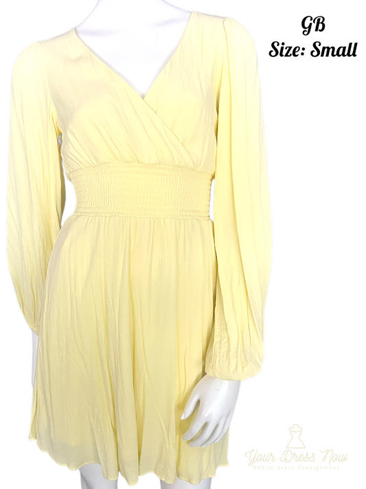 GB, Southern Style Yellow Dress, Size Small