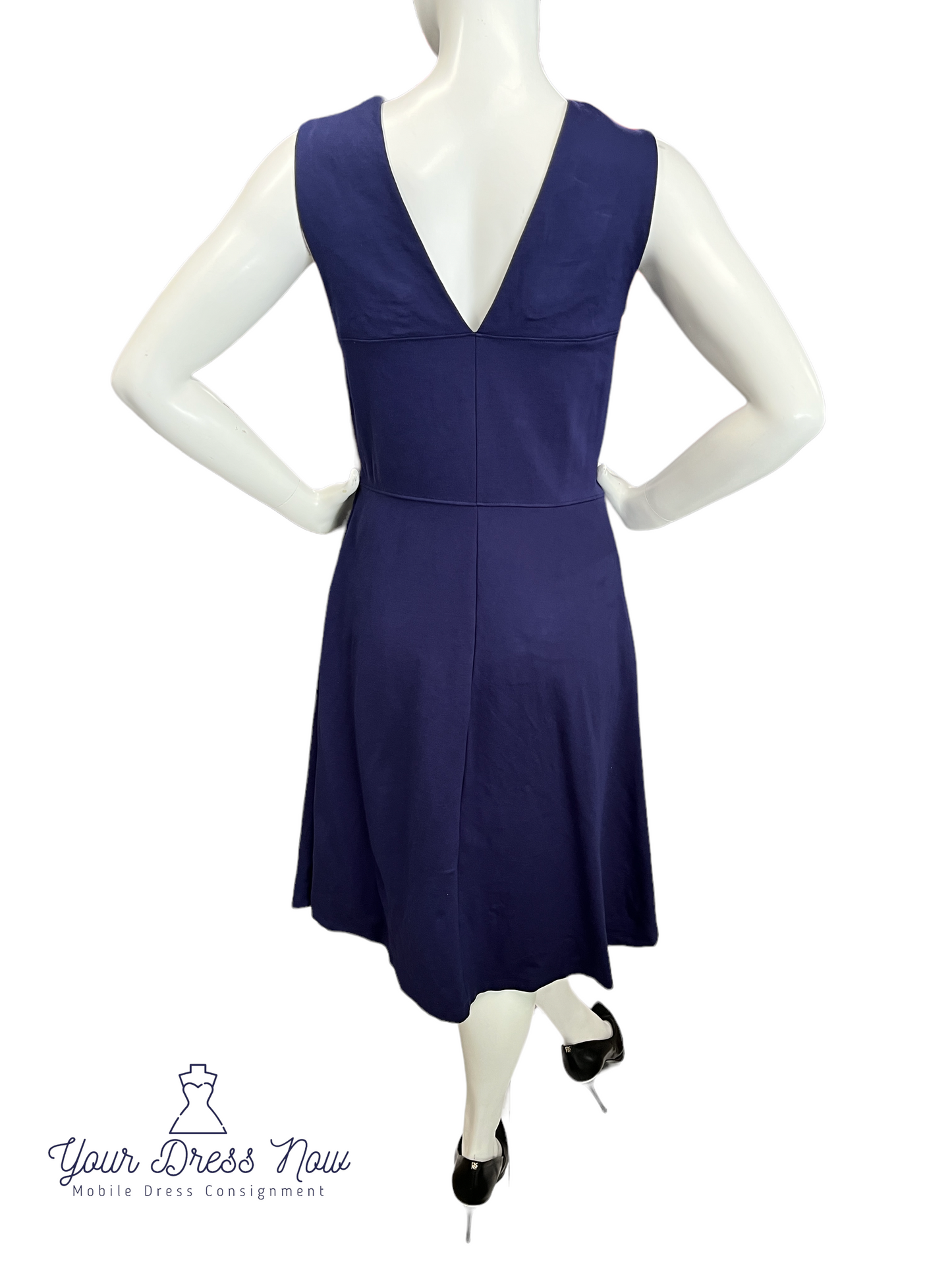 Stretchy, Versatile Navy Blue Dress, Lands' End, Size 12