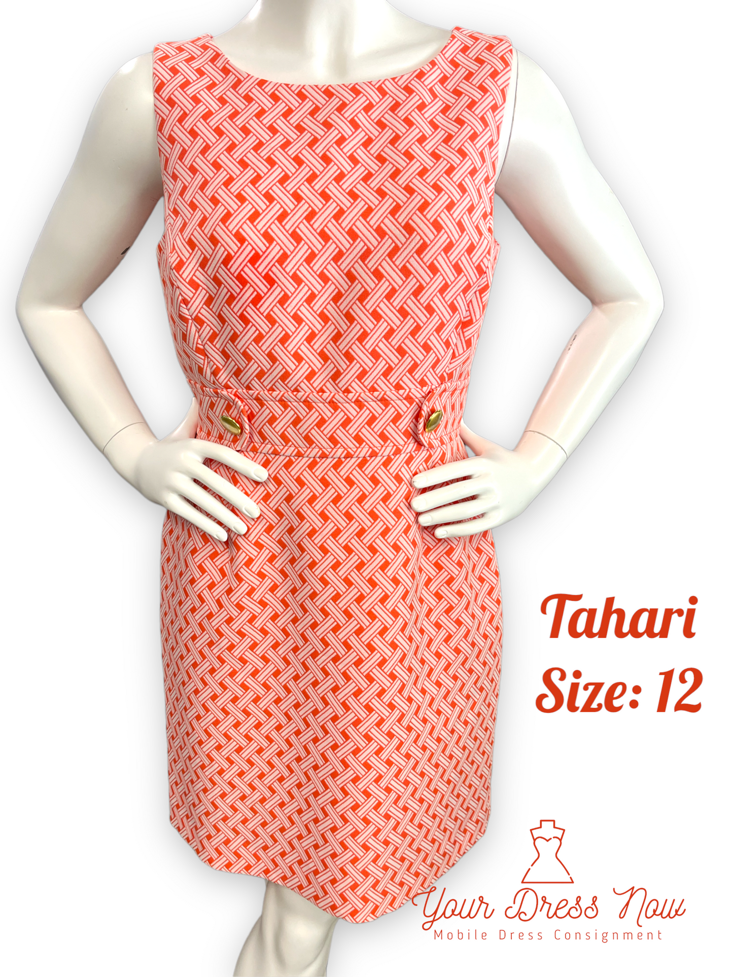 Tahari, Professional Dress, Peach, Size 12