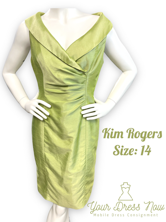 Green Cocktail Dress, Kim Rogers, Size 14