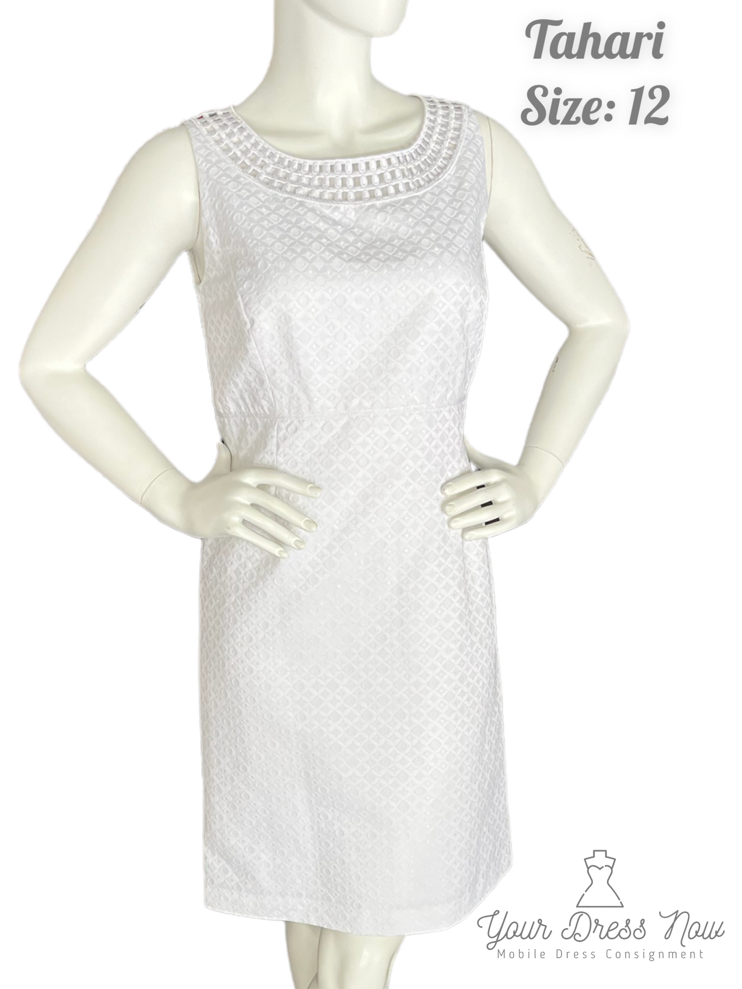 White, Tahari Dress, Size 12