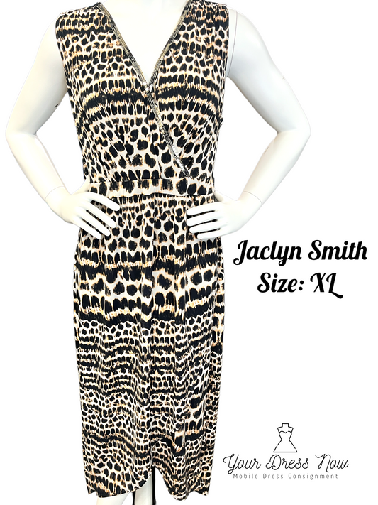 Leopard Print, Maxi Dress, Jaclyn Smith, Size XL