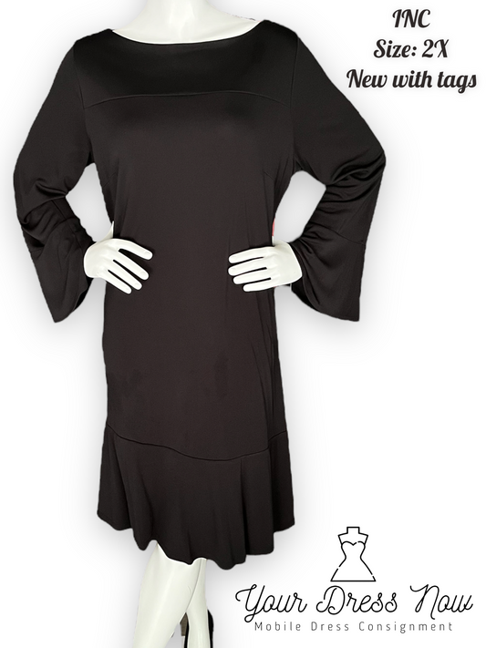 I-N-C Long-Sleeved Black Dress, New with Tags, Size 2XL