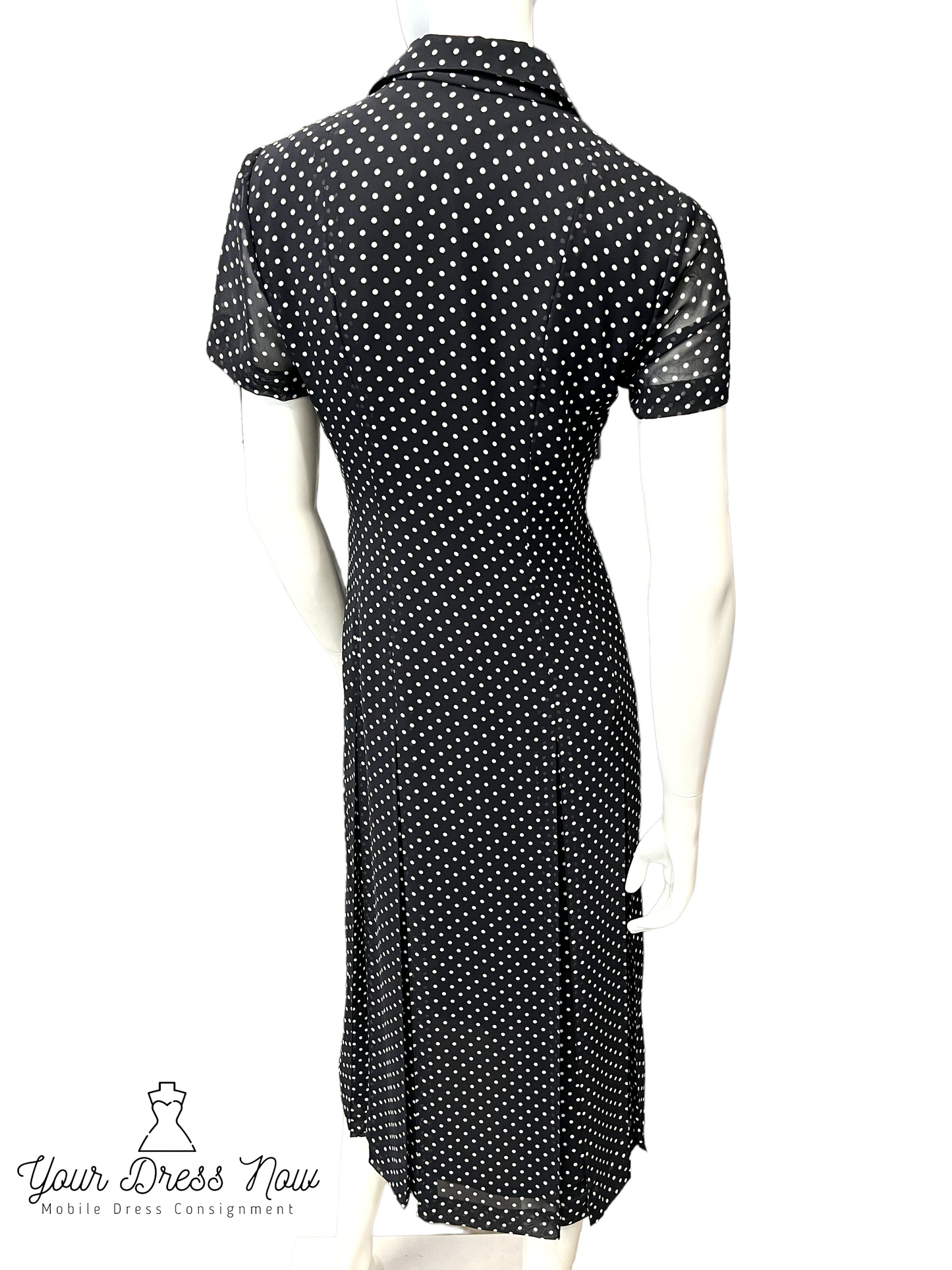 Talbots, Black and White, Polka Dot Dress, Size 2