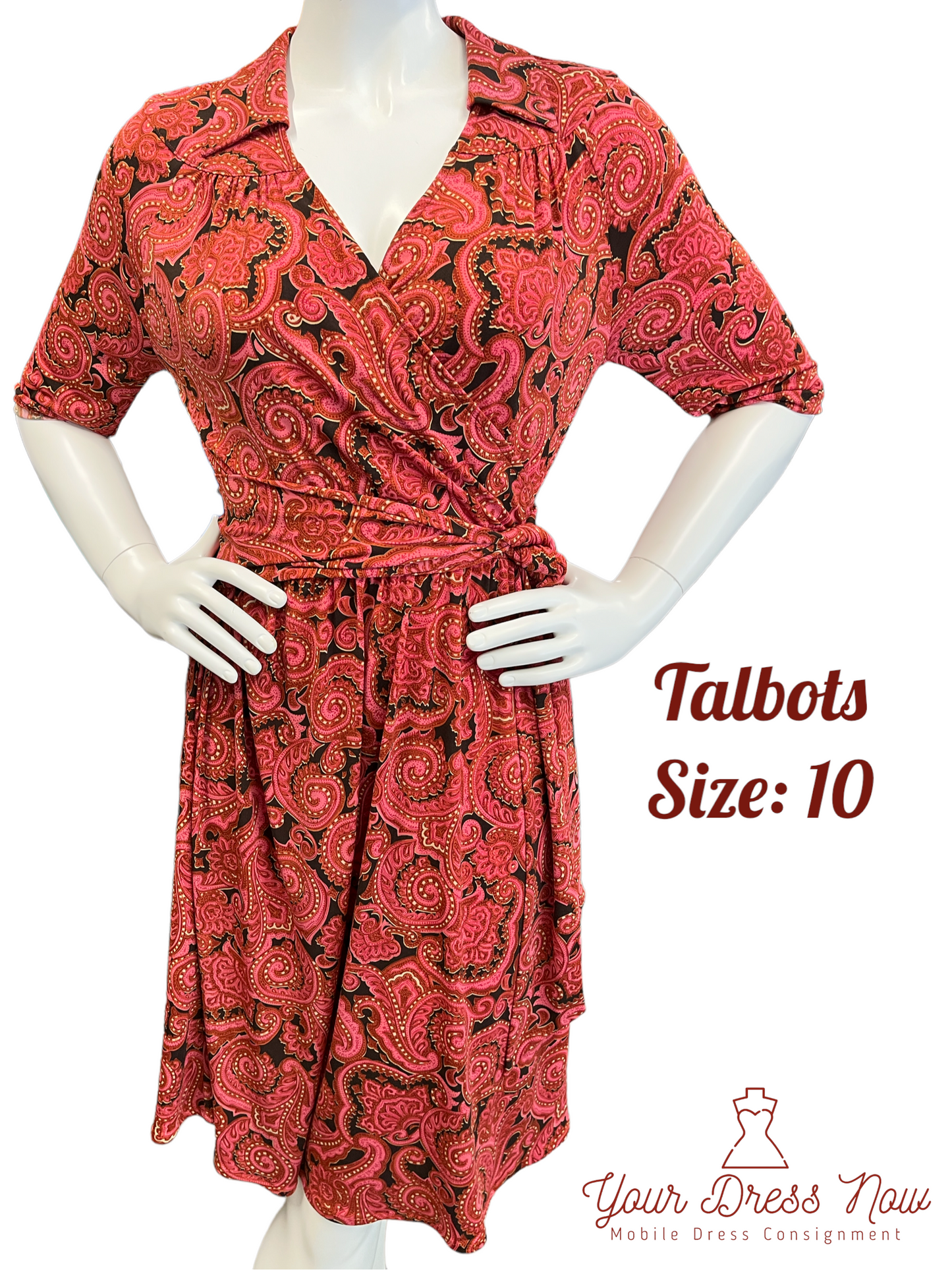 Talbots, Stretchy, Wrap-Dress, Size 10