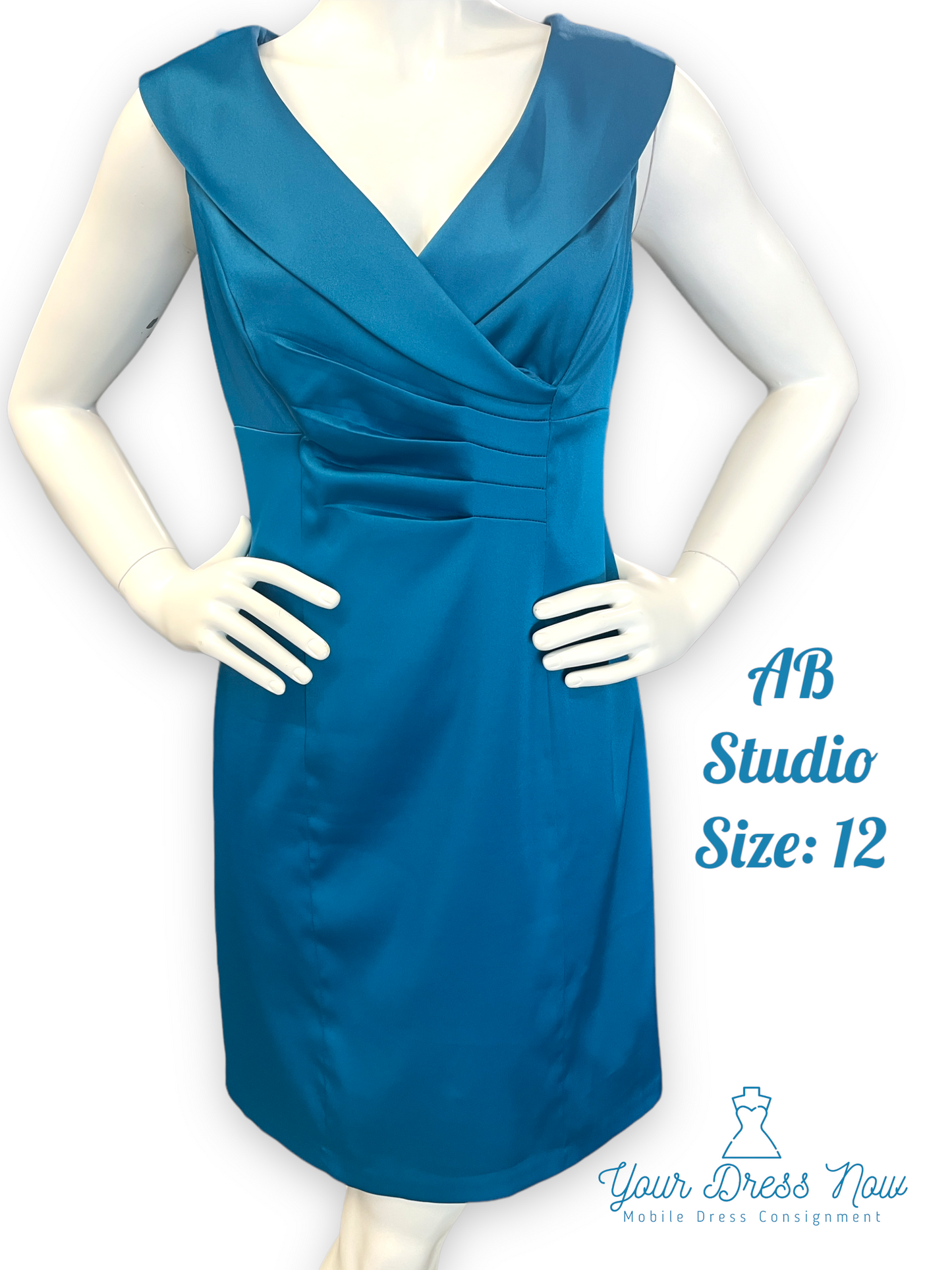 Beautiful, Blue Cocktail Dress, AB Studio, Size 12