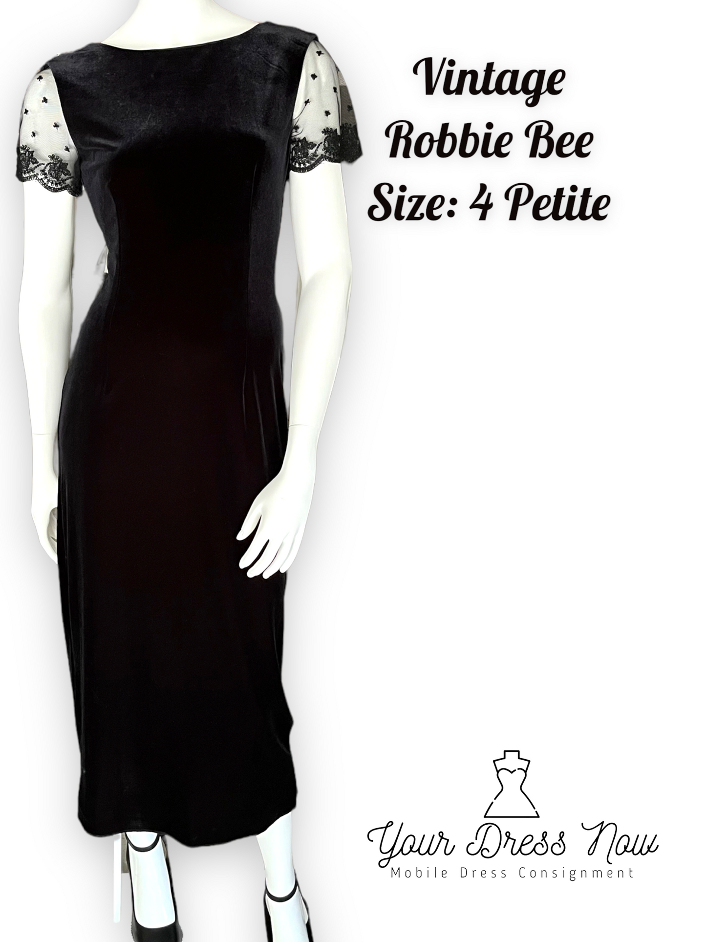 Velvet, Black Dress, Robbie Bee, Size 4 Petite