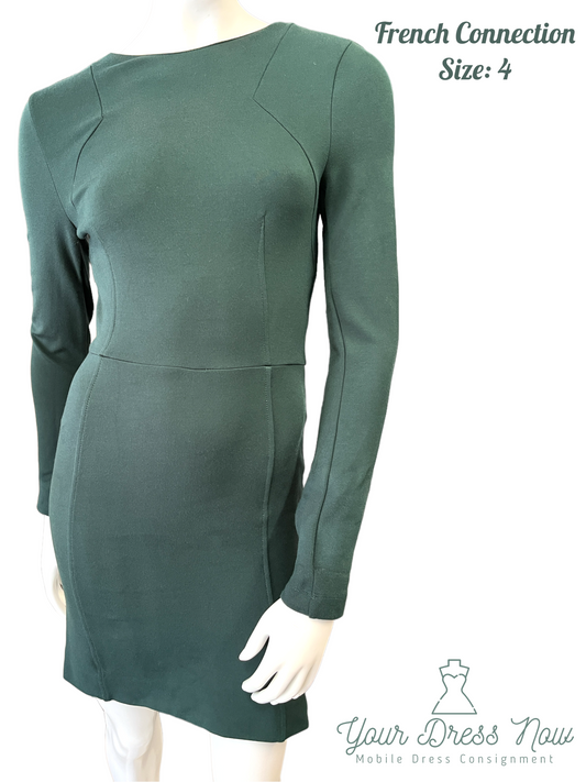 French Connection, Hunter Green Dress, Size 4